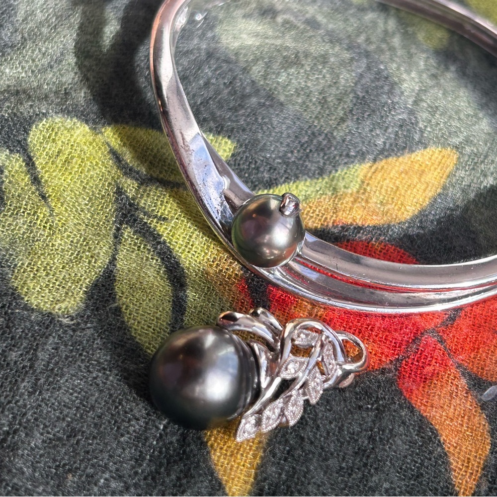 ๐ 18k 750 diamond Tahitian pearl Pendant and bracelet! - Picture 6 of 7